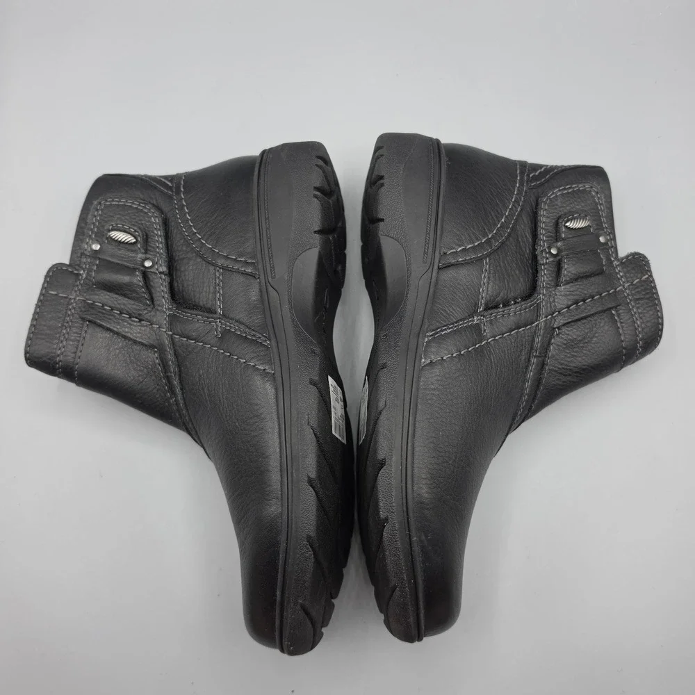 Clarks Carleigh Boots Womens 6.5 Black Leather Comfort Ankle Booties NWOB